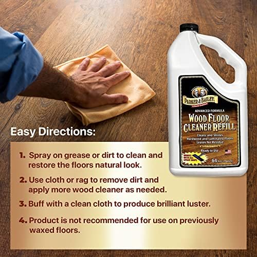 Limpiador de Pisos de Madera Parker & Bailey – Para Pisos de Madera, Laminados o Acabados Falsos. Restaurador de Brillo, Limpiador Superficial, 64oz - imagen 5