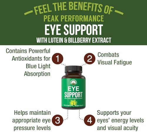 Vitaminas Oculares Peak Performance - Suplemento de Soporte Macular con Luteína, Zeaxantina, Astaxantina, Carotenoides y Extracto de Arándano. - imagen 2