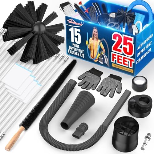 Kit de Limpieza de Ventilación para Secadora Sealegend de 15 Piezas, Incluye Cepillo de 30 Pies, Accesorios para Aspiradora y Cepillo para Filtro de - imagen 1