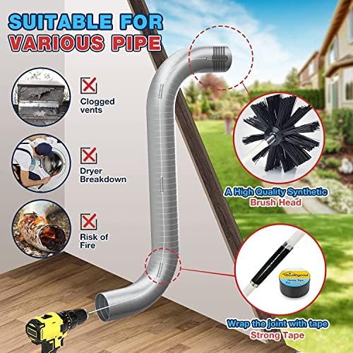 Kit de Limpieza de Ventilación para Secadora Sealegend de 15 Piezas, Incluye Cepillo de 30 Pies, Accesorios para Aspiradora y Cepillo para Filtro de - imagen 2