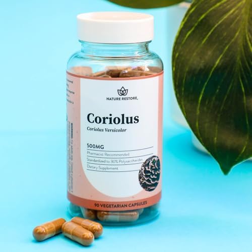 Suplemento de Extracto de Hongo Coriolus Versicolor Nature Restore, 30% Polisacáridos, No GMO, Sin Gluten, 90 Cápsulas, Suplemento Original de Cola - imagen 4
