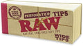 Papel de fumar Raw con filtros de algodón perforados, caja completa de 50 paquetes, tamaño ancho - imagen 1