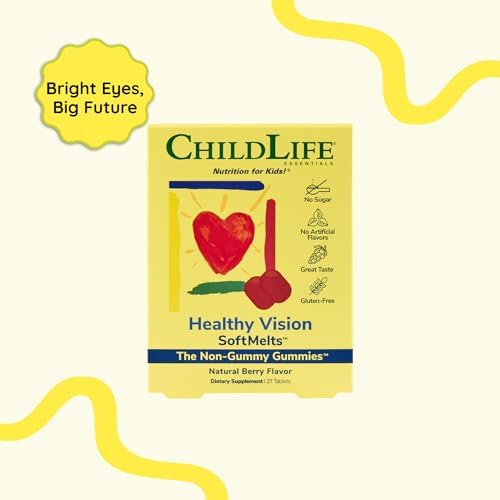 CHILDLIFE ESSENTIALS Suplementos de Visión Saludable para Niños - Gomas de Luteína y Zeaxantina, Sabor a Frutos Rojos, 27 Tabletas - imagen 3