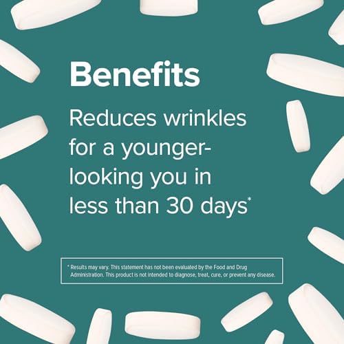 Colágeno Webber Naturals 30 Antiarrugas, 2,500mg de Péptidos Bioactivos por Porción (3 Tabletas), 180 Tabletas, Reduce Arrugas Profundas y Líneas - imagen 3