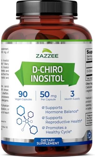 Zazzee D-Chiro-Inositol 50 mg por Cápsula, 90 Cápsulas Veganas, Ideal para Relación 40:1 con Myo-Inositol, Suministro de 3 Meses, 100% Vegetariano, - imagen 1