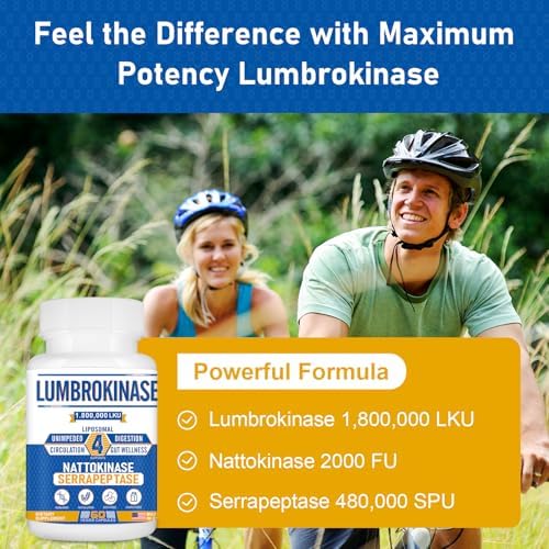 Complejo Liposomal de Lumbroquinasa, Nattokinasa y Serrapeptasa de Spliferkou, Suplemento para la Circulación, Salud del Corazón y Digestión, 60 - imagen 7