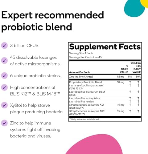 Probioticos para Niños Burst (Fresa Vainilla/45 Tabletitas Masticables) | Probioticos Dentales para Niños 3+ | Salud Oral, de Oídos, Garganta y - imagen 5