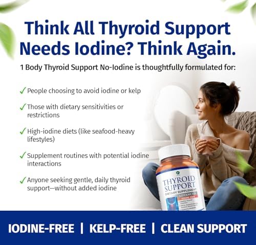 Suplemento de Soporte para Tiroides para Mujeres – Fórmula Libre de Yodo con Selenio, Zinc y Ashwagandha – Apoya Energía, Metabolismo y Balance - imagen 6