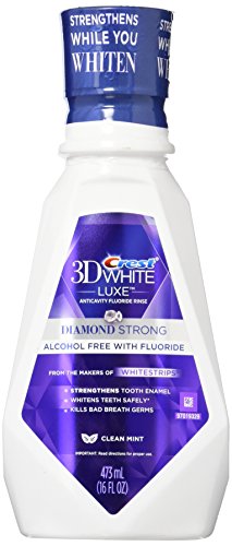 Enjuague Bucal Crest 3D White Luxe Diamond Strong Anticaries con Fluoruro Sabor Menta Limpia 16 Oz, (Paquete de 2) - imagen 3