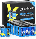 Batería de Litio Artman CR123A 3V 1650mAh de Alta Potencia, Paquete de 20 Baterías para Alarmas de Seguridad, Linternas y Sensores Inteligentes, Vida - imagen 1