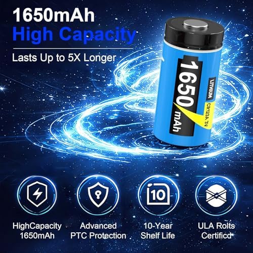 Batería de Litio Artman CR123A 3V 1650mAh de Alta Potencia, Paquete de 20 Baterías para Alarmas de Seguridad, Linternas y Sensores Inteligentes, Vida - imagen 2