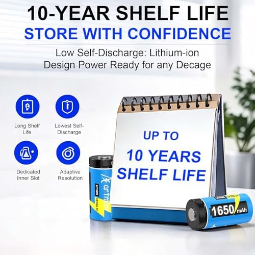 Batería de Litio Artman CR123A 3V 1650mAh de Alta Potencia, Paquete de 20 Baterías para Alarmas de Seguridad, Linternas y Sensores Inteligentes, Vida - imagen 6