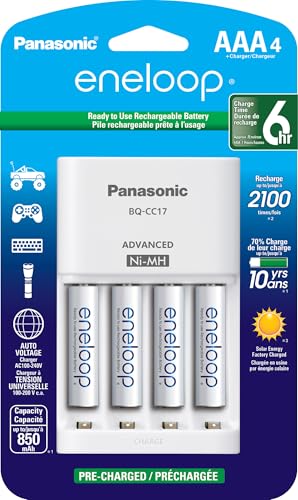 Cargador de Baterías Panasonic K-KJ17M3A4BA con 4 Pilas Recargables AAA eneloop de 2100 Ciclos - imagen 3