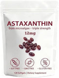 BELANO Astaxantina 12mg, Nuvapure Astaxantina 12mg, Fáciles de Tragar, No OGM, Suministro para 4 Meses, 120 Cápsulas Blandas - imagen 1