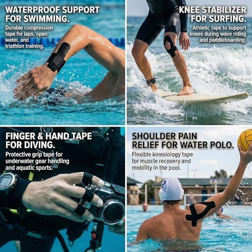 Cinta Kinesiológica JB Tape Infundida con Magnesio y Mentol – 2 Rollos Pre-cortados con Dispensador – Cinta Deportiva Resistente al Agua para Soporte - imagen 4