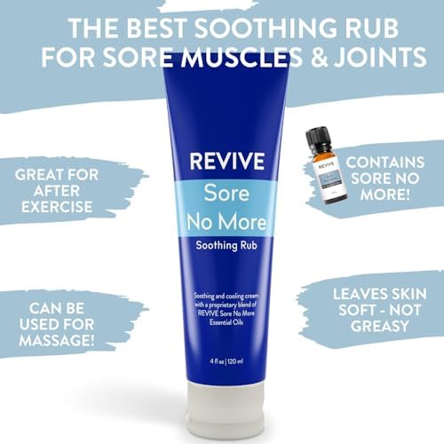 Sore No More Crema Calmante de Revive Essential Oils - 4 oz con Aceites Esenciales y Mentol para Alivio y Frescura - Masaje, Aromaterapia, Vegana - imagen 2