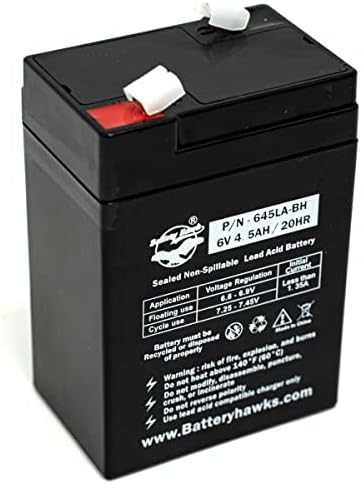 Paquete de 2 Baterías Selladas de Plomo Ácido 6V 4.5AH UB645 ELB-0604 para Señal de Salida y Luz de Emergencia SLA0905 AH 4.0 AMP Hora 120255 - imagen 2