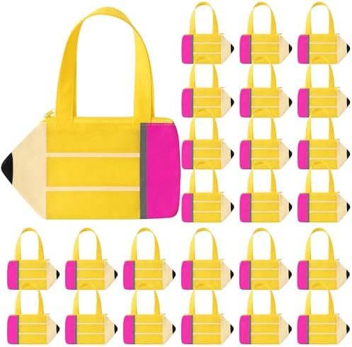 Bolsas de Regalo en Forma de Lápiz H1vojoxo - 24PCS de Bolsas de Mano No Tejidas con Cierre para Agradecimiento a Maestros, Gran Capacidad, - imagen 1