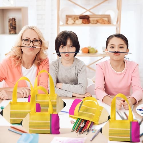 Bolsas de Regalo en Forma de Lápiz H1vojoxo - 24PCS de Bolsas de Mano No Tejidas con Cierre para Agradecimiento a Maestros, Gran Capacidad, - imagen 6
