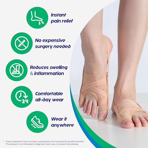 Corrector de Juanetes Hyggear para Mujeres y Hombres, Separador de Dedos con Soporte Ajustable, Uso Diurno y Nocturno (1 pieza) - imagen 2