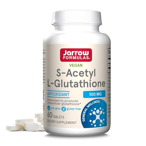 Tabletas Jarrow Formulas S-Acetil L-Glutatión - 100 mg - 60 piezas - Suplemento Dietético - Forma Estable de L-Glutatión - Apoyo Antioxidante y - imagen 2