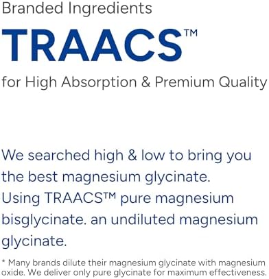 Cápsulas Pequeñas de Glicinato de Magnesio – Fáciles de Tragar | TRAACS® Magnesio Bisglicinato Quelado | Alta Absorción para Sueño, Músculos y - imagen 7