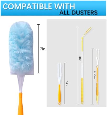 Recargas de 50 Paños para Duster Swiffer con 2 Mangos, Duster Pesado 360° para Recargas Swiffer, Kit de Recargas Desechables de Microfibra para - imagen 2