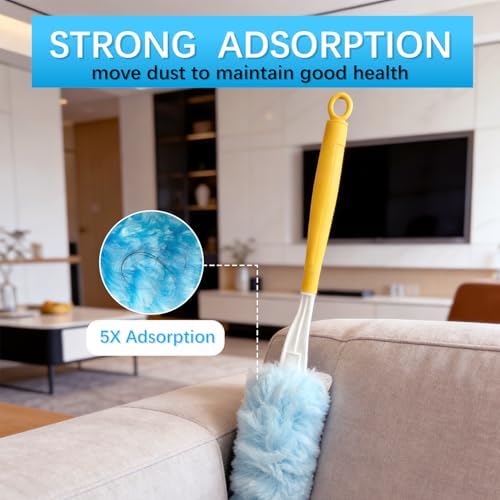 Recargas de 50 Paños para Duster Swiffer con 2 Mangos, Duster Pesado 360° para Recargas Swiffer, Kit de Recargas Desechables de Microfibra para - imagen 4