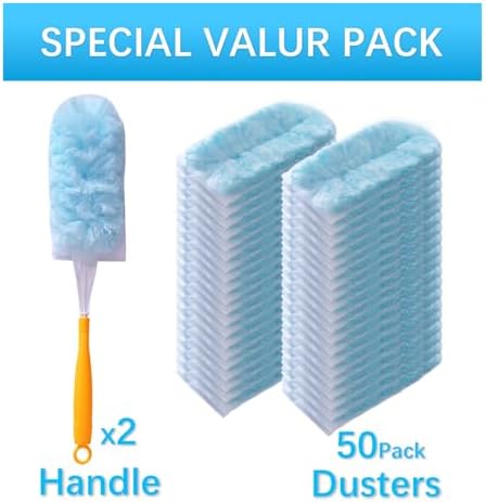 Recargas de 50 Paños para Duster Swiffer con 2 Mangos, Duster Pesado 360° para Recargas Swiffer, Kit de Recargas Desechables de Microfibra para - imagen 6
