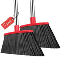 Escoba de Uso Rudo NACENA, Mango de 55 Pulgadas, Escobas de Gran Ángulo para Exterior, 2 Piezas (Negro y Rojo) para Casa, Garage, Oficina y Patio - imagen 1