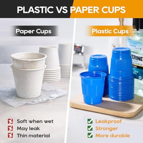 Turbo Bee Paquete de 600 Vasos Plásticos de 3 oz para Baño, Vasos Desechables a Prueba de Fugas para Enjuague Bucal, Ideal para Baños de Invitados - imagen 3