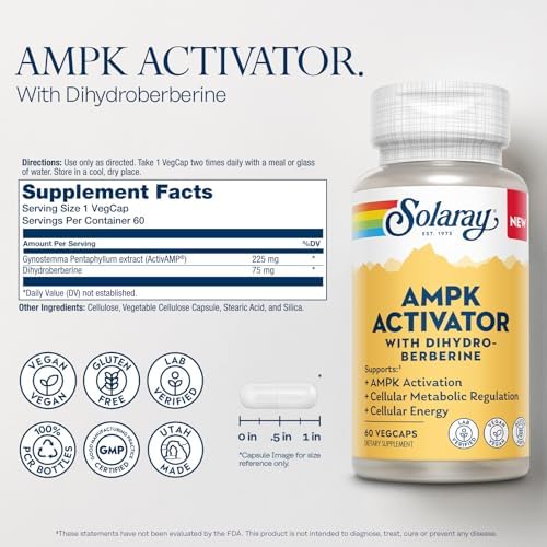 Suplemento Dietético SOLARAY AMPK Activator con Dihidroberberina, 60 Cápsulas - imagen 2
