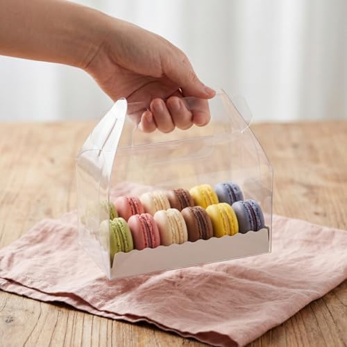 Caja de Regalo de Panadería Nagpew, 40 Piezas, Transparente con Asa, para Postres y Dulces en Cumpleaños, Bodas y Baby Shower, 6.4''L x 3.5''W x - imagen 6