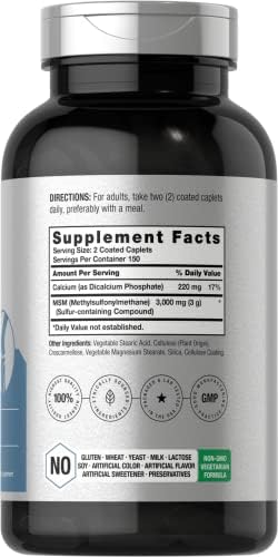Suplemento de MSM Horbäach | 3000mg | 300 Tabletas Recubiertas | Metilsulfonilmetano con Calcio | Vegetariano, Sin OGM, Sin Gluten - imagen 2