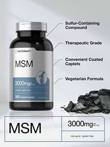Suplemento de MSM Horbäach | 3000mg | 300 Tabletas Recubiertas | Metilsulfonilmetano con Calcio | Vegetariano, Sin OGM, Sin Gluten - imagen 3