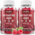 GrnLife 2 Paquetes de Gomas de Arroz Rojo con Coq10, Suplemento Sin Azúcar, Sabor Frambuesa, 120 Unidades - imagen 1