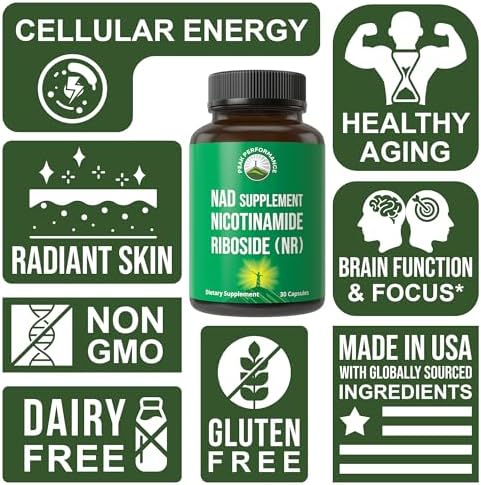 Suplemento de Nicotinamida Ribósido NR de Peak Performance - Alternativa NMN para Niveles de NAD+ - Cápsulas Veganas, No Transgénicas, Probadas por - imagen 3