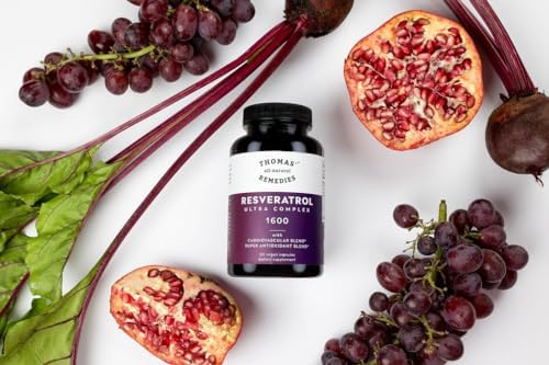 Suplemento Antioxidante Thomas' Resveratrol 1600mg con Extracto de Semilla de Uva Orgánico y Quercetina - Apoyo Cardiovascular y Antienvejecimiento - - imagen 3