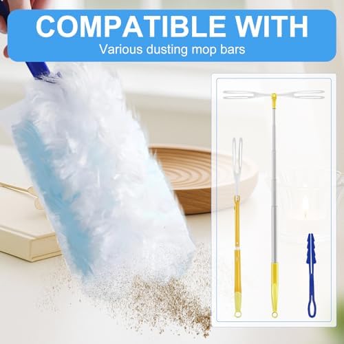 Recargas para Duster, Set de Brochas Desechables Compatible con Recargas Swiffer para Muebles, Ventiladores, Electrónicos, 4X Microfibras, Sin - imagen 3