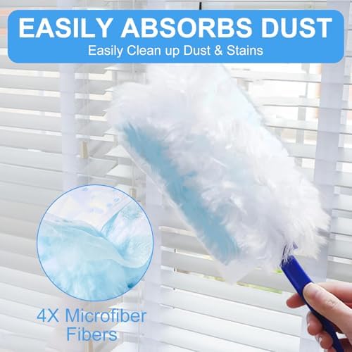 Recargas para Duster, Set de Brochas Desechables Compatible con Recargas Swiffer para Muebles, Ventiladores, Electrónicos, 4X Microfibras, Sin - imagen 4