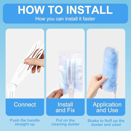 Recargas para Duster, Set de Brochas Desechables Compatible con Recargas Swiffer para Muebles, Ventiladores, Electrónicos, 4X Microfibras, Sin - imagen 5