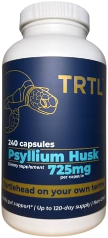 Cápsulas de Psyllium TRTL – 240 piezas | Suplemento de fibra para la salud intestinal y regularidad digestiva | Empacado y probado en EE. UU., No GMO - imagen 1