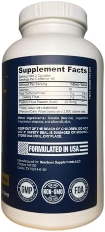 Cápsulas de Psyllium TRTL – 240 piezas | Suplemento de fibra para la salud intestinal y regularidad digestiva | Empacado y probado en EE. UU., No GMO - imagen 2