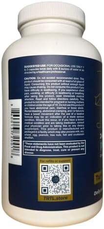 Cápsulas de Psyllium TRTL – 240 piezas | Suplemento de fibra para la salud intestinal y regularidad digestiva | Empacado y probado en EE. UU., No GMO - imagen 3