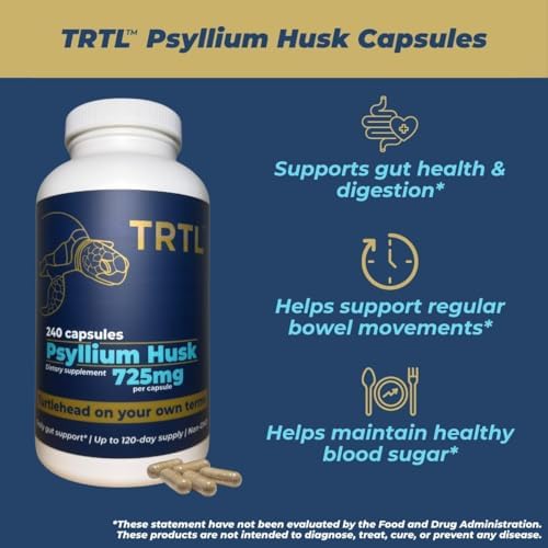 Cápsulas de Psyllium TRTL – 240 piezas | Suplemento de fibra para la salud intestinal y regularidad digestiva | Empacado y probado en EE. UU., No GMO - imagen 4