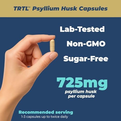 Cápsulas de Psyllium TRTL – 240 piezas | Suplemento de fibra para la salud intestinal y regularidad digestiva | Empacado y probado en EE. UU., No GMO - imagen 5