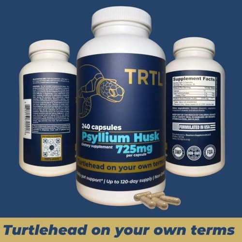 Cápsulas de Psyllium TRTL – 240 piezas | Suplemento de fibra para la salud intestinal y regularidad digestiva | Empacado y probado en EE. UU., No GMO - imagen 7