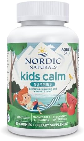 Gomitas Calm Kids de Nordic Naturals - Fresa Sandía - 60 Gomitas - Suplemento de Magnesio y L-Teanina - Apoyo a la Relajación Infantil - Hasta 60 - imagen 1