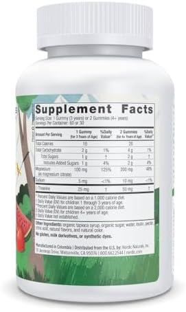 Gomitas Calm Kids de Nordic Naturals - Fresa Sandía - 60 Gomitas - Suplemento de Magnesio y L-Teanina - Apoyo a la Relajación Infantil - Hasta 60 - imagen 2