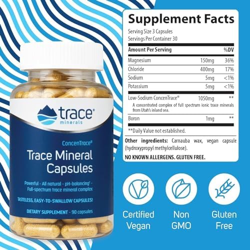 Minerales traza ConcenTrace de Trace Minerals, 90 cápsulas - imagen 2